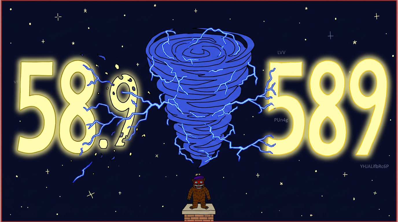 58.9 transforming into 589 across a cosmic vortex